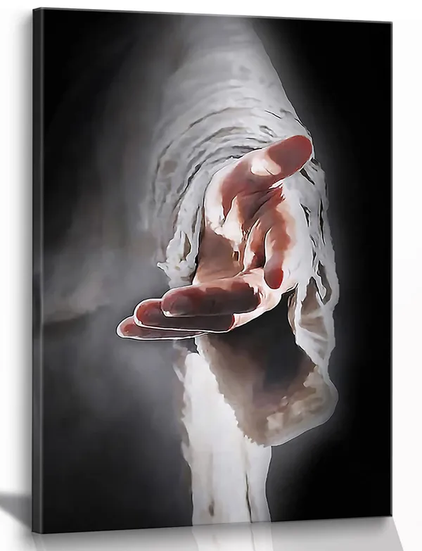 Multicolor_Jesus_Religion_With_Framed_Canvas_Wall_Art_Give_Me_Your_Hand_God_Christian_Wall_Art_Jesus_Poster_Pictures_Wall_Art_Christian_Wall_Decor_Prayer_Room_Bedroom_Living_Room_Ready_to_Hang_16_"x24"
