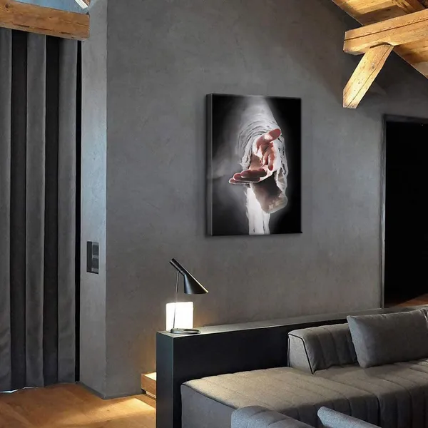Multicolor_Jesus_Religion_With_Framed_Canvas_Wall_Art_Give_Me_Your_Hand_God_Christian_Wall_Art_Jesus_Poster_Pictures_Wall_Art_Christian_Wall_Decor_Prayer_Room_Bedroom_Living_Room_Ready_to_Hang_16_"x24"