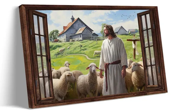 Multicolor_Jesus_And_Lamb_Canvas_Wall_Art_Christian_Jesus_Christ_Poster_Modern_Farmhouse_Religious_Wall_Decor_Ready_to_Hang_Artwork_16x24_inches