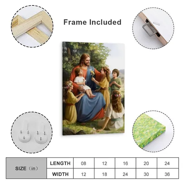 Multicolor_Christ_Jesus_-_Jesus_And_Children_Art_Print_Canvas_Poster_Album_Art_Decoration_Painting_Wall_Art_Canvas_Poster_Canvas_Wall_Art_Prints_|_For_Wall_Decor_Room_Decor_Bedroom_Decor_Gifts_16x24inch(40x60cm)