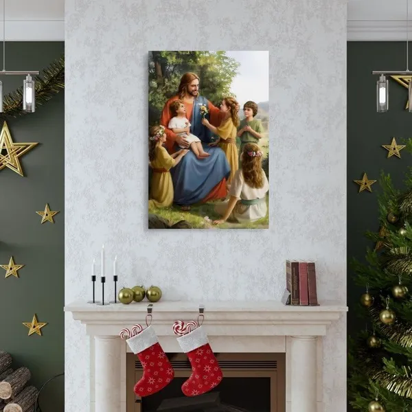 Multicolor_Christ_Jesus_-_Jesus_And_Children_Art_Print_Canvas_Poster_Album_Art_Decoration_Painting_Wall_Art_Canvas_Poster_Canvas_Wall_Art_Prints_|_For_Wall_Decor_Room_Decor_Bedroom_Decor_Gifts_16x24inch(40x60cm)