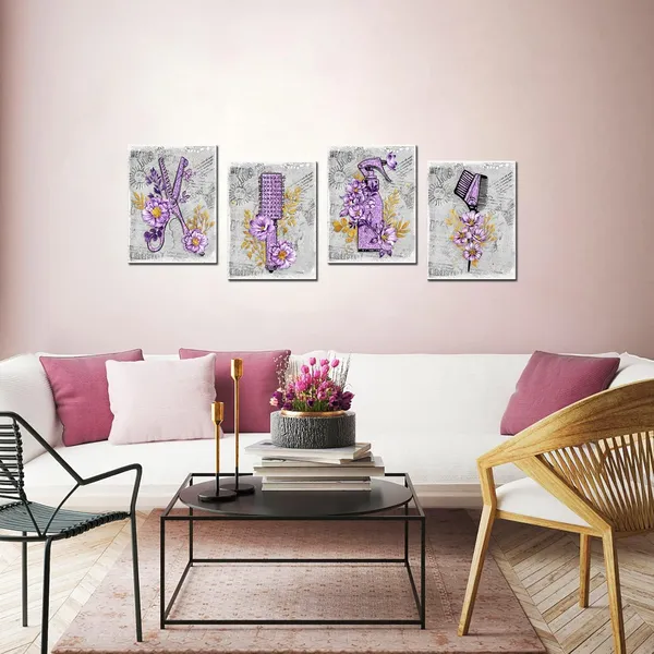 Multicolor_Hair_Salon_Wall_Art_Glam_Fashion_Haircut_Tools_with_Purple_Flower_Painting_Posters_on_Canvas_Trendy_Barbershop_Pictures_Artwork_Wall_Decor_Easy_to_Hang_Hairdresser_Gift
