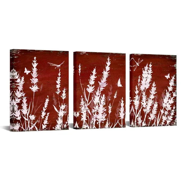 Multicolor_3_Pieces_Abstract_Flower_Canvas_Wall_Art_White_and_Red_Painting_Prints_Floral_Picture_|_For_Bathroom_Bedroom_Decor_Framed_Easy_to_Hang_(Small)