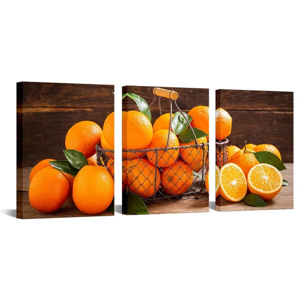 Multicolor_3_Piece_Kitchen_Fruits_Canvas_Wall_Art_Fresh_Oranges_Picture_Painting_Vintage_Food_Artwork_|_For_Home_Dining_Room_Decor_Framed_Ready_to_Hang_(Small)
