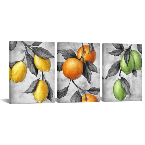 Multicolor_Fruit_Canvas_Wall_Art_Orange_and_Lemon_Painting_Prints_Modern_Dining_Room_Kitchen_Decoration_(Grey,_Small)