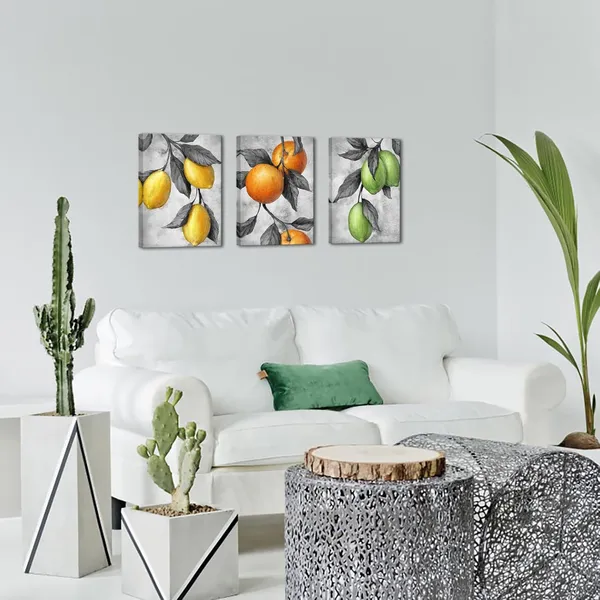 Multicolor_Fruit_Canvas_Wall_Art_Orange_and_Lemon_Painting_Prints_Modern_Dining_Room_Kitchen_Decoration_(Grey,_Small)