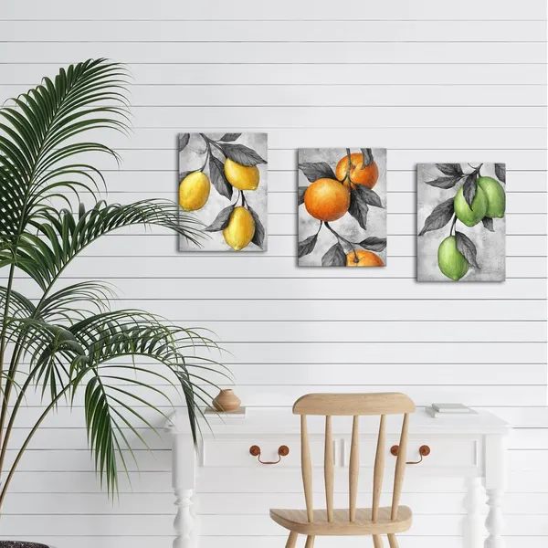 Multicolor_Fruit_Canvas_Wall_Art_Orange_and_Lemon_Painting_Prints_Modern_Dining_Room_Kitchen_Decoration_(Grey,_Small)