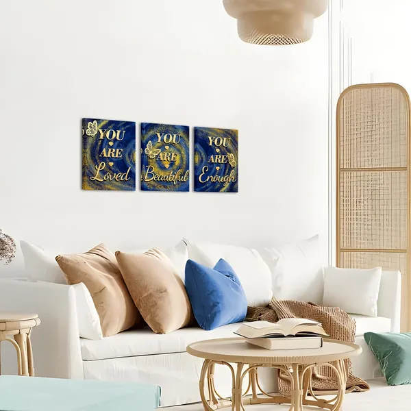 Multicolor_Motivational_Quotes_Wall_Art_Canvas_You_Are_Loved_You_Are_Beautiful_You_Are_Enough_Inspirational_Positive_Sign_Saying_Poster_Painting_Modern_Blue_and_Gold_Bedroom_Decor