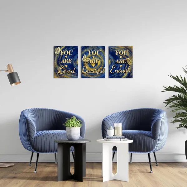 Multicolor_Motivational_Quotes_Wall_Art_Canvas_You_Are_Loved_You_Are_Beautiful_You_Are_Enough_Inspirational_Positive_Sign_Saying_Poster_Painting_Modern_Blue_and_Gold_Bedroom_Decor