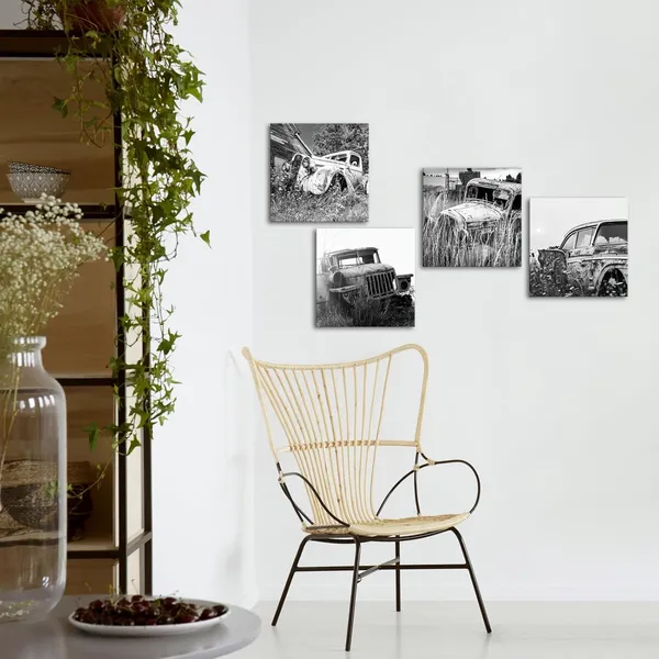 Multicolor_Farmhouse_Old_Truck_Canvas_Wall_Art_Rusty_Car_Pictures_Vintage_Country_Style_Artwork_Farm_Wall_Decorations_(Small)