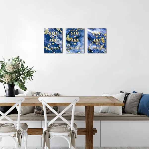 Multicolor_Inspirational_Wall_Art_You_Are_Loved_You_Are_Beautiful_You_Are_Enough_Word_Sign_|_For_Teen_Girl_Women_Bedroom_MotivationalPictures_Canvas_Prints_Blue_and_Gold_Decor_(Blue)