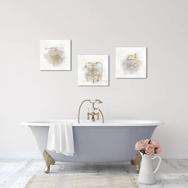 Gold_And_Grey_Gold_Bathroom_Wall_Art_Bathroom_Pictures_Gold_And_Grey_Bathroom_Wall_Decor,_Framed_Canvas_Prints_12X12Inchx3Pieces