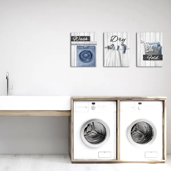 Blue_Laundry_Room_Decor_Pictures_Wash_Dry_Fold_Laundry_Decor_Signs_Laundry_Wall_Decor_Framed_Canvas_Wall_Art_12X16Inchx3_Piece_(Blue)