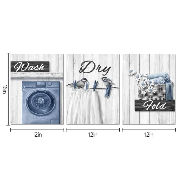 Blue_Laundry_Room_Decor_Pictures_Wash_Dry_Fold_Laundry_Decor_Signs_Laundry_Wall_Decor_Framed_Canvas_Wall_Art_12X16Inchx3_Piece_(Blue)