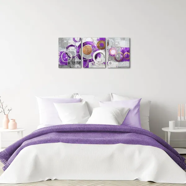 Purple_Abstract_Wall_Art_Purple_Geometric_Circle_Block_Painting_Framed_Canvas_Artwork_|_For_Bedroom_Living_Room_Bathroom_Home_Office_Wall_Decor_12"X16"X3_Pieces_(Purple)