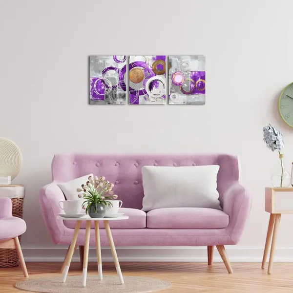 Purple_Abstract_Wall_Art_Purple_Geometric_Circle_Block_Painting_Framed_Canvas_Artwork_|_For_Bedroom_Living_Room_Bathroom_Home_Office_Wall_Decor_12"X16"X3_Pieces_(Purple)