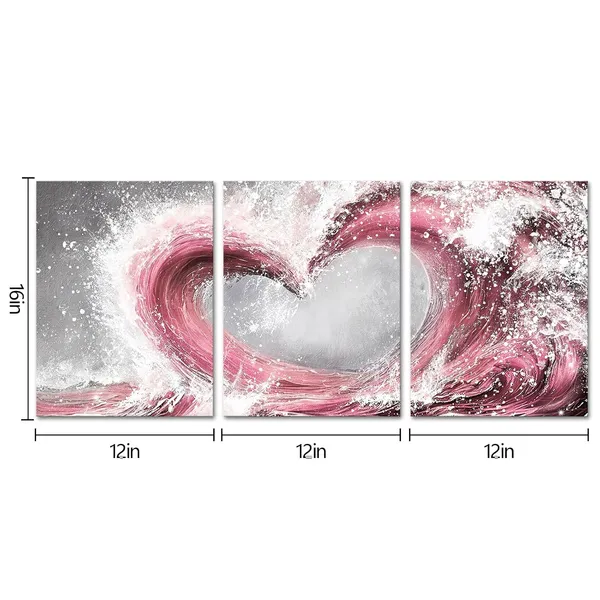 Pink_Bedroom_Wall_Art_Ocean_Wave_Painting_Love_Sign_Wall_Decor_Framed_Artwork_Bathroom_Bedroom_Living_Room_Decor_(Pink)