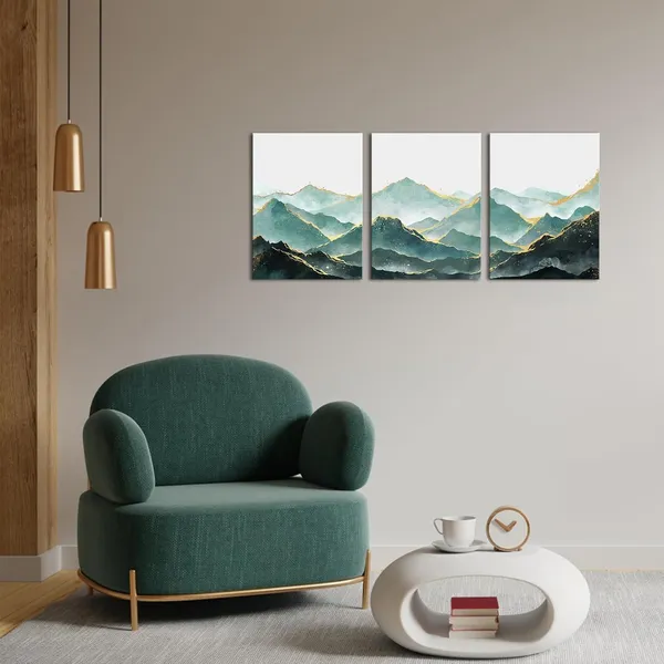 Green_Mountain_Wall_Decor_Foggy_Mountain_Painting_Boho_Wall_Art_Decor_|_For_Bedroom_Office_Living_Room_Apartment_Decor_12X16Inchx3Pieces_(Green)