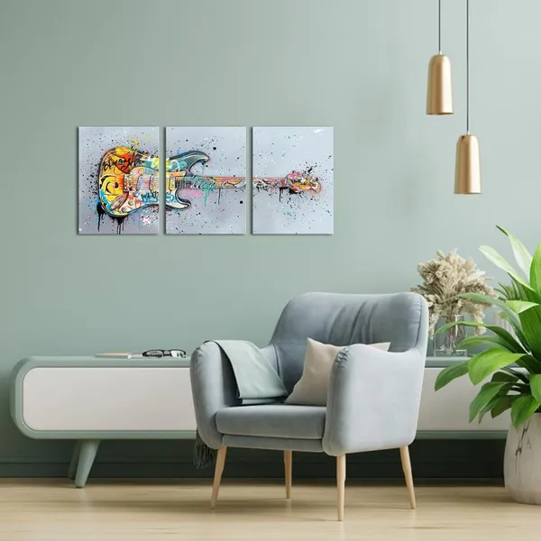 Grey_Music_Wall_Art_Guitar_Painting_Canvas_Prints_Music_Wall_Decor_Framed_Artwork_|_For_Music_Studio_Decor_(12Inchx16Inchx3Pieces)