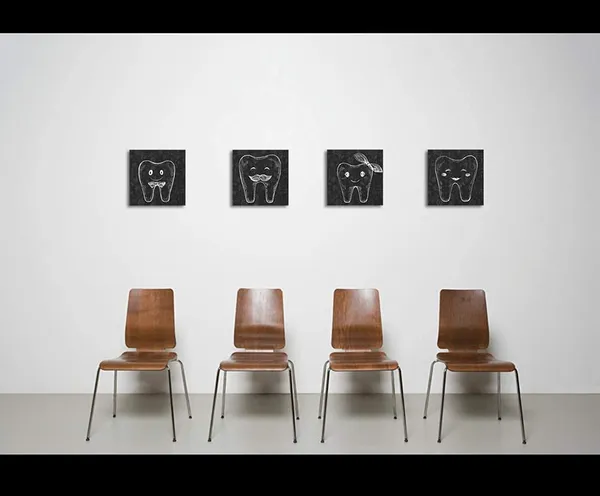 White_&__Black_Dental_Clinic_Wall_Decor_Teeth_Family_Black_And_White_Tooth_Painting_Canvas_Prints_Dentist_Office_Decoration_Gift_Gallery_Wrap_Ready_To_Hang_12"X12"X4_Panels
