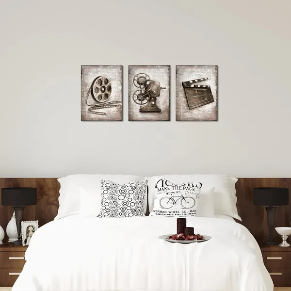 Yellow_Grey_Wall_Decor_Movie_Theater_Home_Cinema_Movie_Room_Media_Room_Decor_Canvas_Art_Print_Gallery_Wrap_(12"X16"X3_Panels)