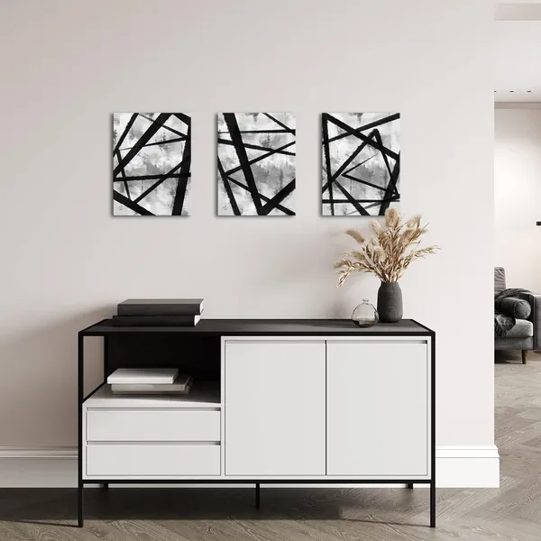 Black_Black_And_White_Abstract_Wall_Art_Geometric_Wall_Art_Modern_Home_Decor_Framed_Artwork_|_For_Bedroom_Bathroom_Living_Room_Office_Decor_12X16Inchx3_Piece_(Black)