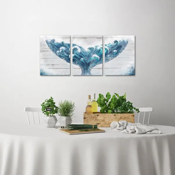 Blue_Mermaid_Decor_|_For_Girls_Room_Blue_Fish_Tail_Painting_Nautical_Bathroom_Decor_Framed_12X16Inchx3_Pieces
