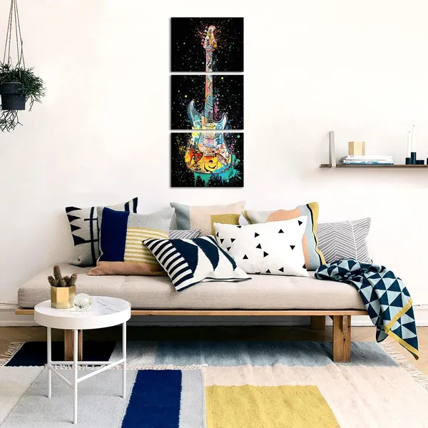 Black_Music_Room_Decor_Graffiti_Wall_Art_Guitar_Painting_Music_Wall_Art_Framed_Canvas_Artwork_|_For_Walls_12Inchx16Inchx3Piece_(Black,_Vertical)