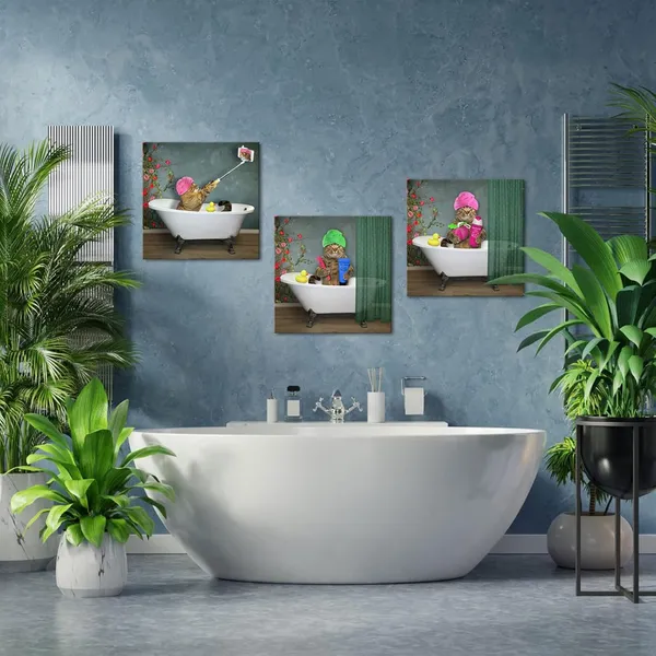 Multicolor_Canvas_Wall_Art_Animals_Funny_Kitten_Cat_Bathing_Bathroom_Decor_Artworks_Pictures_Art_Print_Modern_Home_Decorations_Stretched_And_Framed_Cat_Lover_Present