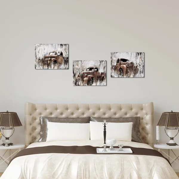 Rusty_Brown_Rustic_Truck_Canvas_Wall_Art_Old_Car_Pictures_Farmhouse_Living_Room_Wall_Decor_Country_Style_Artwork_Framed_Posters_Paintings_(Rusty_Brown)