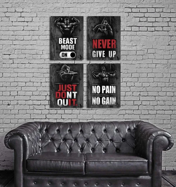 Multicolor_Canvas_Prints_Motivational_Quotes_Gym_Wall_Art_Bodybuilding_Posters_Sports_Artwork_Framed_Stretched_Ready_To_Hang_12"X16"X4