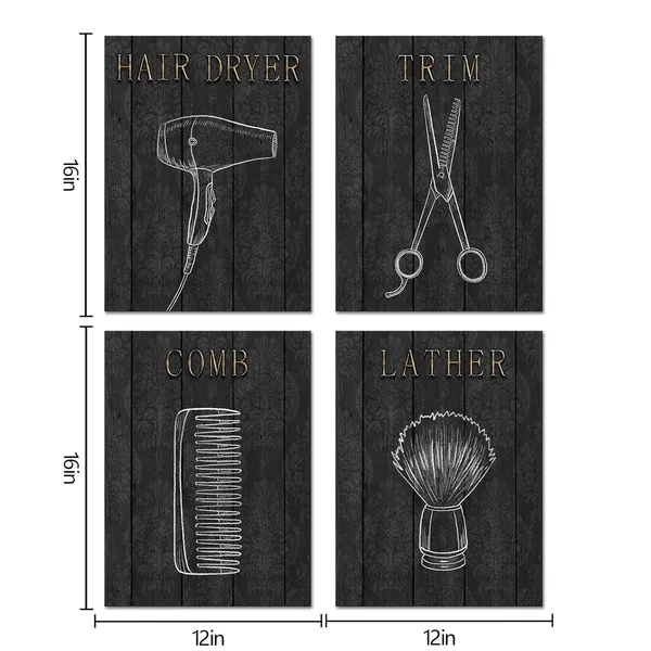 Black_Wall_Decor_Beauty_Salon_Wall_Art_Barber_Shop_Decor_Painting,_Framed_Canvas_Artwork,_Barbers_Baber_Shops_Hair_Salon_Decor,_Ready_To_Hang_12X16Inchx4Pieces