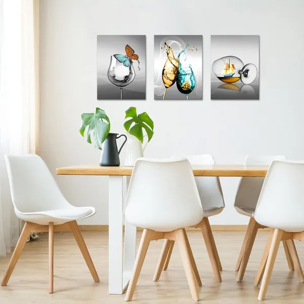 Gray_3_Pieces_Kitchen_Canvas_Wall_Art_Wine_Glass_With_Butterfly_Sailboat_Picture_Print_On_Gray_Background_Painting_Modern_Restaurant_Dining_Room_Artwork_Wall_Decor_Framed_12X16Inchx3Pcs