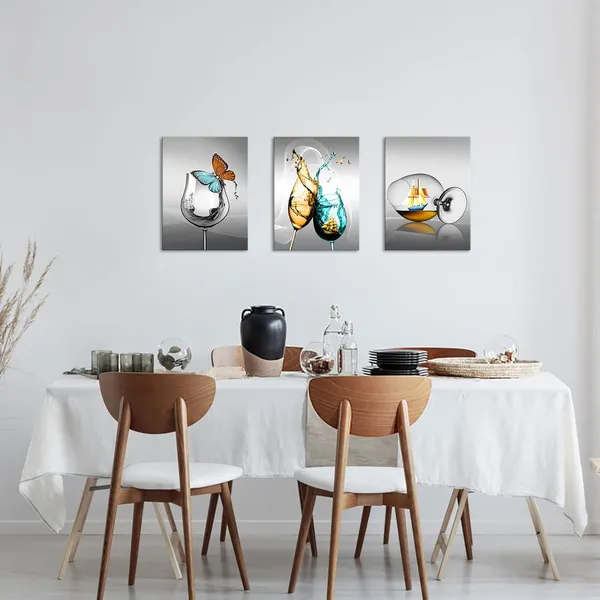 Gray_3_Pieces_Kitchen_Canvas_Wall_Art_Wine_Glass_With_Butterfly_Sailboat_Picture_Print_On_Gray_Background_Painting_Modern_Restaurant_Dining_Room_Artwork_Wall_Decor_Framed_12X16Inchx3Pcs