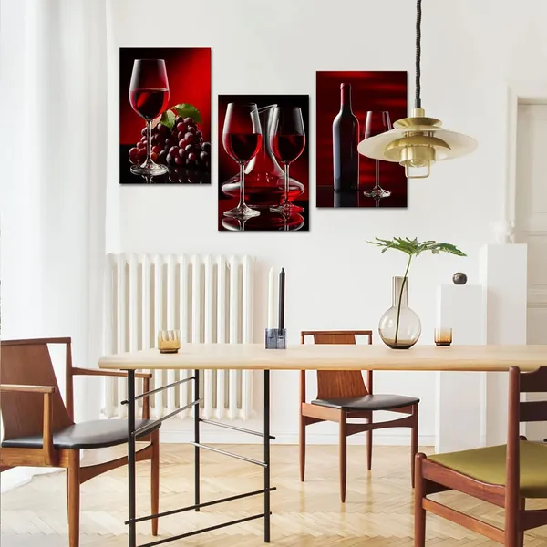 Red_3_Piece_Kitchen_Canvas_Wall_Art_Black_And_Red_Wine_Painting_Framed_Artwork_Wine_Cup_Bottle_And_Grapes_Picture_Prints_|_For_Dining_Room_Kitchen_Restaurant_Wall_Decor_16X24Inchx3Panels
