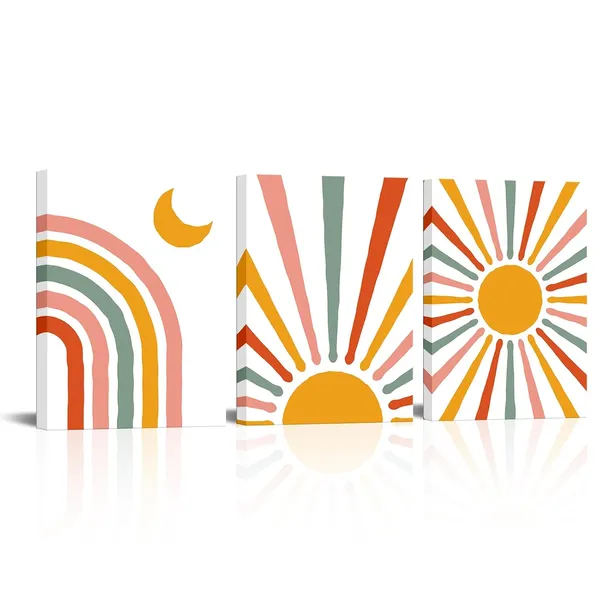 Orange_3_Piece_Minimalist_Boho_Canvas_Wall_Art_Mid_Century_Modern_Wall_Decor_Colorful_Neon_Geometric_Sun_Moon_Artwork_Prints_Paintings_|_For_Living_Room_Bedroom_Office_Home_Decor_12"X16"X3Pcs