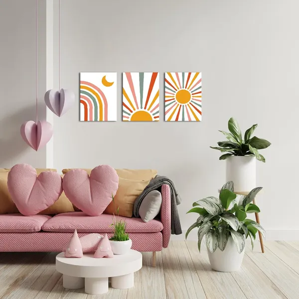 Orange_3_Piece_Minimalist_Boho_Canvas_Wall_Art_Mid_Century_Modern_Wall_Decor_Colorful_Neon_Geometric_Sun_Moon_Artwork_Prints_Paintings_|_For_Living_Room_Bedroom_Office_Home_Decor_12"X16"X3Pcs
