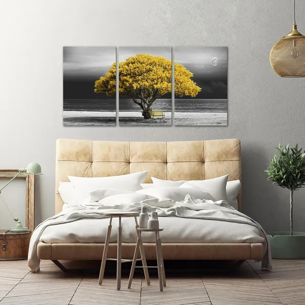 Yellow_3_Pieces_Tree_Beach_Sea_Wall_Art_Canvas_Prints_Yellow_Gray_Seaside_Chair_Moon_Nature_Landscape_Paintings_Wall_Decor_Modern_Artwork_|_For_Living_Room_Bathroom_Bedroom_16X24Inchx3Pcs