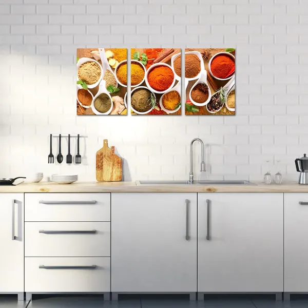 Brown_3_Pieces_Kitchen_Canvas_Prints_Spice_Picture_Wall_Art_Food_Seasoning_Poster_Artwork_|_For_Modern_Galley_Dining_Room_Restaurant_Wall_Decor_Stretched_And_Framed_Ready_To_Hang_12X16Inchx3Pcs