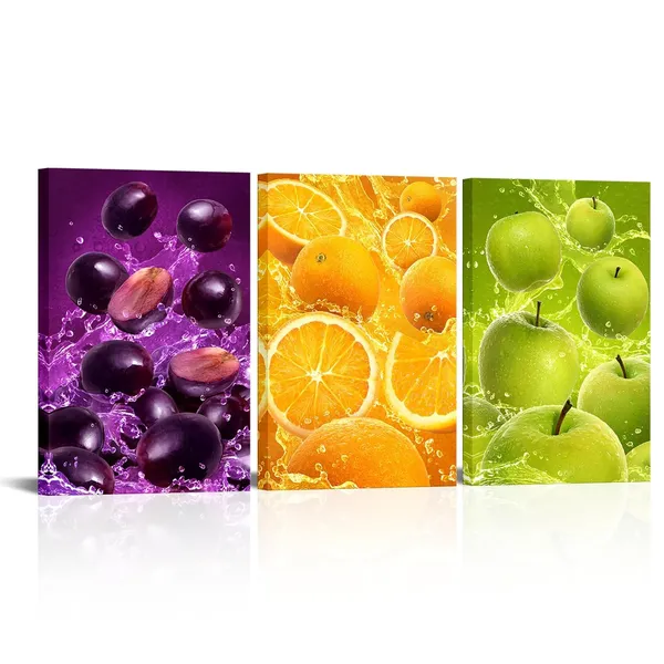 Yellow_3_Pieces_Fruit_Pictures_Canvas_Wall_Art_Granny_Smith_Apple_Orange_Grapes_Prints_Wall_Decor_Modern_Artwork_|_For_Kitchen_16X24Inchx3Pcs