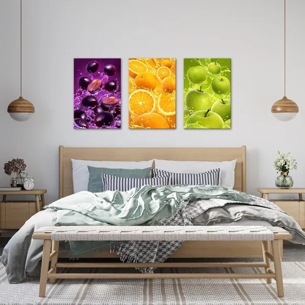 Yellow_3_Pieces_Fruit_Pictures_Canvas_Wall_Art_Granny_Smith_Apple_Orange_Grapes_Prints_Wall_Decor_Modern_Artwork_|_For_Kitchen_16X24Inchx3Pcs