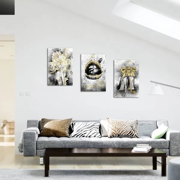 Black_3_Pieces_Fashion_Women_Canvas_Wall_Art_Girls_Bedroom_Watercolor_Painting_Black_And_Gold_Flower_Lip_High_Heel_Art_Print_Modern_Wall_Pictures_|_For_Dressing_Room_Gift_Wall_Decor_Ready_To_Hang_(Black)