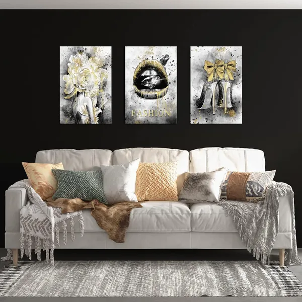 Black_3_Pieces_Fashion_Women_Canvas_Wall_Art_Girls_Bedroom_Watercolor_Painting_Black_And_Gold_Flower_Lip_High_Heel_Art_Print_Modern_Wall_Pictures_|_For_Dressing_Room_Gift_Wall_Decor_Ready_To_Hang_(Black)
