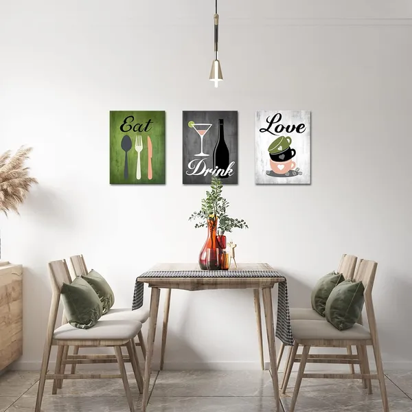 Grey_Canvas_Set_Of_3_Green_And_Grey_Modern_Kitchen_And_Dining_Room_Wall_Art_Home_Decor_Abstract_Eat_Drink_Love_Theme_Canvas_Prints_Pictures_Framed_Artwork_|_For_Coffee_Bar_Restaurant_Cafe_Ready_To_Hang