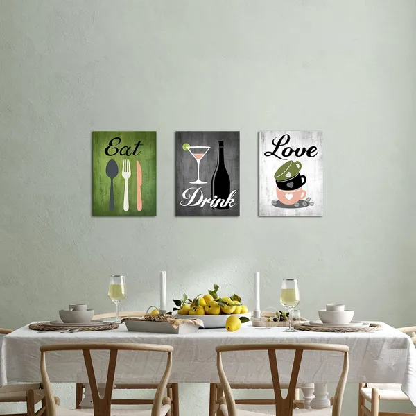 Grey_Canvas_Set_Of_3_Green_And_Grey_Modern_Kitchen_And_Dining_Room_Wall_Art_Home_Decor_Abstract_Eat_Drink_Love_Theme_Canvas_Prints_Pictures_Framed_Artwork_|_For_Coffee_Bar_Restaurant_Cafe_Ready_To_Hang