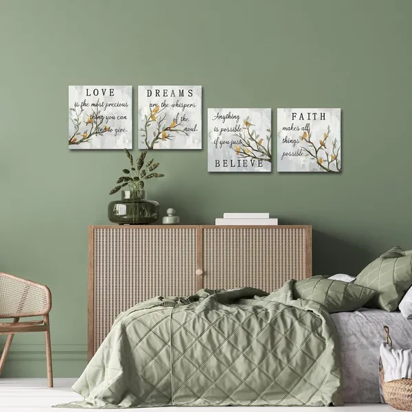 Grey_Inspirational_Wall_Art_Canvas_Set_Of_4_Grey_Canvas_Print_Faith_Love_Dreams_Believe_Calligraphy_Canvas_Quotes_Motivational_Posters_|_For_Home_Office_Decor_Each_Panel_12X12_Inches_(Small)