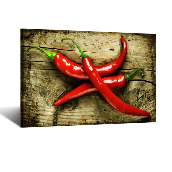 Red_Canvas_Wall_Art_Red_Chili_Peppers_On_Wood_Background_Vintage_Style_Giclee_Print_Gallery_Wrap_Modern_Kitchen_Walls_Dinning_Room_Farmhouse_Home_Decor_Ready_To_Hang_16X24Inch