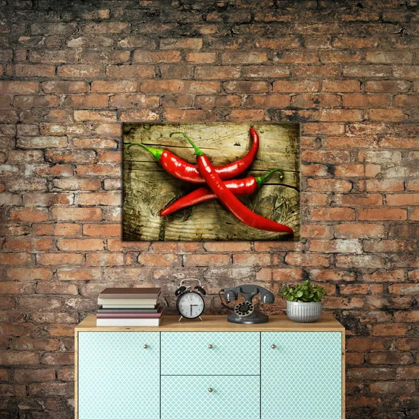 Red_Canvas_Wall_Art_Red_Chili_Peppers_On_Wood_Background_Vintage_Style_Giclee_Print_Gallery_Wrap_Modern_Kitchen_Walls_Dinning_Room_Farmhouse_Home_Decor_Ready_To_Hang_16X24Inch