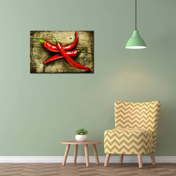 Red_Canvas_Wall_Art_Red_Chili_Peppers_On_Wood_Background_Vintage_Style_Giclee_Print_Gallery_Wrap_Modern_Kitchen_Walls_Dinning_Room_Farmhouse_Home_Decor_Ready_To_Hang_16X24Inch