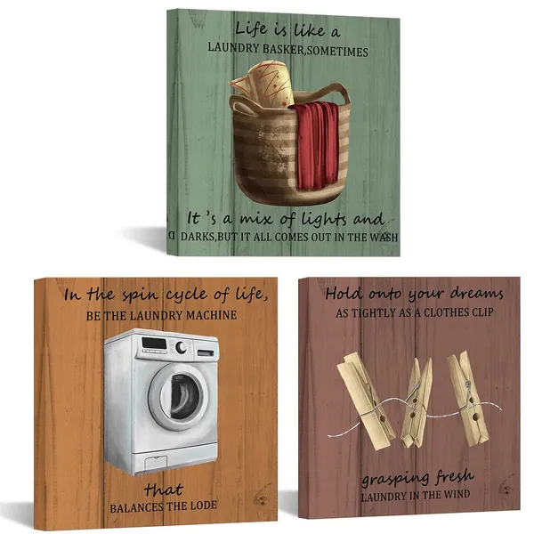 Multicolor_3_Piece_Laundry_Room_Canvas_Wall_Art_-_'Wash,_Dry,_Fold'_Laundry_Signs_With_Positive_Quotes,_Vintage_Country_Farmhouse_Bathroom_Decor,_Framed_Prints_Ready_To_Hang,_12X12_Inches_Each